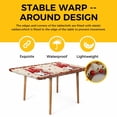 thumbnail image 4 of Valentine's Day Table Cloths for 3 Foot Rectangle Tables, Farmhouse Gnomes Love Red Rose Wooden Patio Waterproof Elastic Fitted Tablecloths, Washable Rectangular Table Cover for Camping, 4 of 8