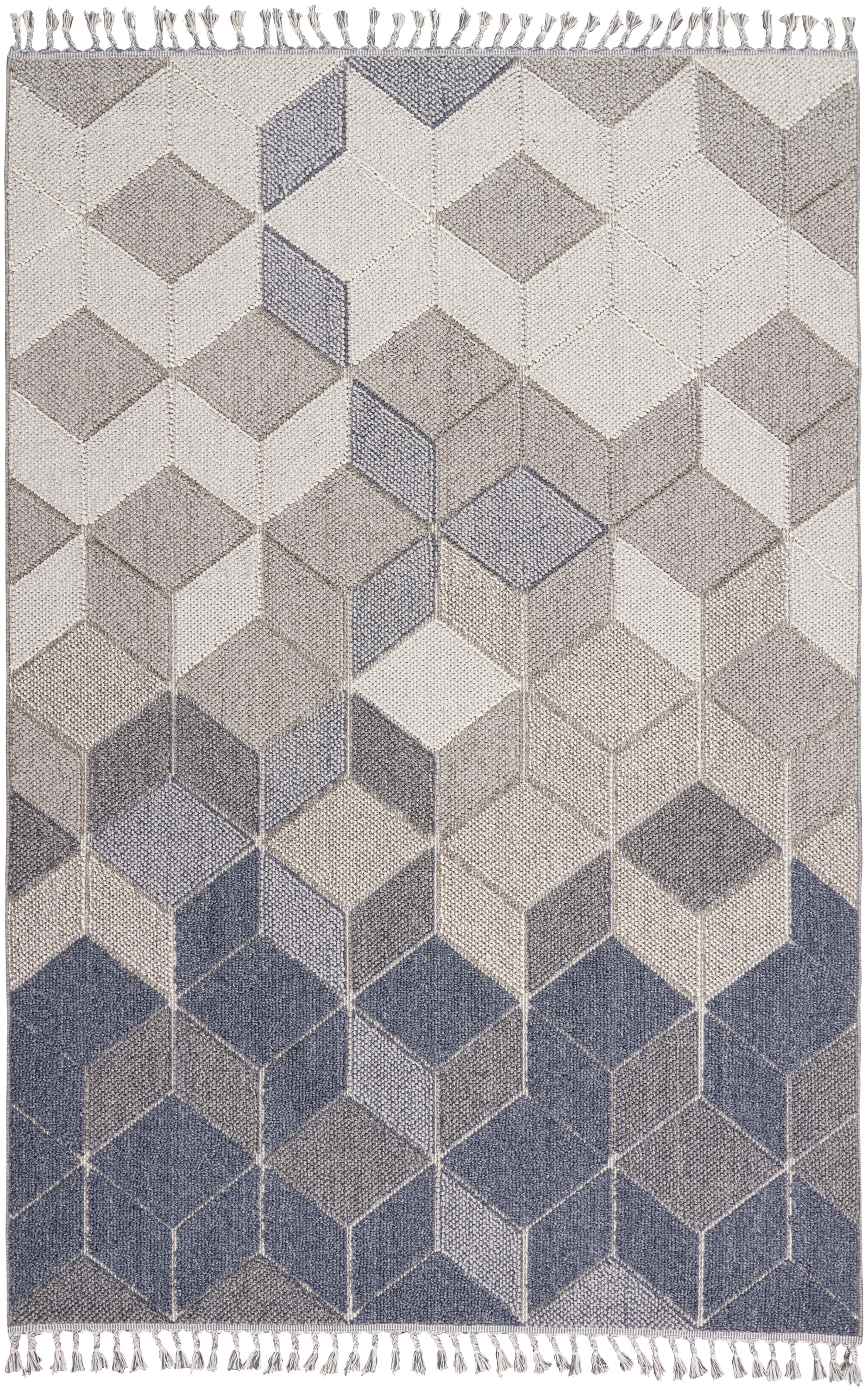 Nourison Paxton Modern & Contemporary Grey/Slate 4' x 6'2" Area Rug, (4x8)