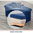thumbnail image 4 of GMNIU Folding Storage Ottoman, 30 Inch Large Storage Bench with Lid, Foot Rest Stool for Bedroom, Living Room, Entryway, Tufted Linen Upholstered - Navy Blue, 4 of 9