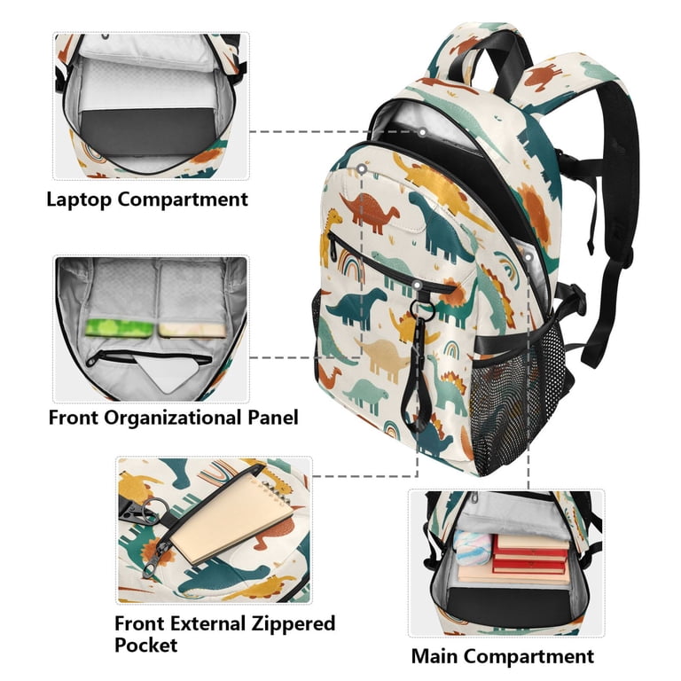 Full‑Print Casual Laptop Backpack, 20L Water‑Resistant Twill Tote ...