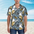 thumbnail image 4 of Lsque Squirrel And Leaves pattern Hawaiian Shirt for Men, Unisex Summer Beach Casual Short Sleeve Button Down Shirts-Medium, 4 of 9
