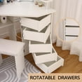 thumbnail image 3 of Corner Makeup Vanity with Lights & Outlet | Dressing Table with Rotating Drawers & Stool, 3 of 6