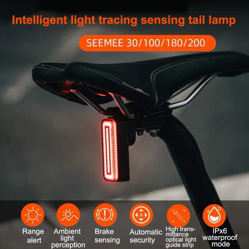 Feu arrière de vélo étanche IP65, feu arrière intelligent LED
