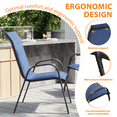 thumbnail image 2 of ELPOSUN Patio Chairs Set of 4, Outdoor Stackable Dining Chairs for All Weather, Breathable Garden Outdoor Furniture for Backyard Deck, Deep Blue, 2 of 5
