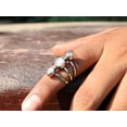 thumbnail image 2 of Heaven Crafts Rainbow Moonstone Ring Triple Stone Ring 925 Sterling Silver Boho Dainty Jewelry Perfect Gift For Her, 2 of 6