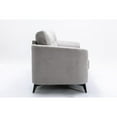 thumbnail image 3 of Callie Light Gray Woven Fabric Sofa with Tufted Cushion and Metal Legs, 3 of 6