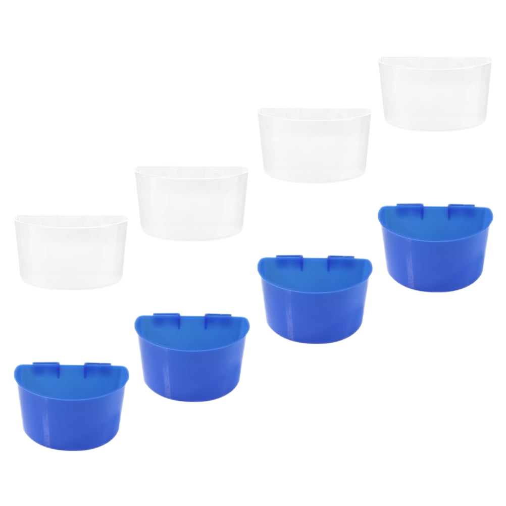 LOLIPPYY 8Pcs Pet Bird Feeder with Clip on Cage Feeder and Assorted Color Cups for Small Bird Cage
