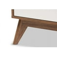 thumbnail image 6 of Baxton Studio Calypso Mid-Century Modern White and Walnut Wood 5-Drawer Storage Chest, 6 of 7