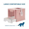 thumbnail image 3 of Caja de arena para gatos Medario, tamaño grande, con tapete, cuchara y tapa, color rosa, 3 of 7