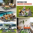 thumbnail image 3 of Flower Wreath Outdoor Rug 3x5 Ft, Non Slip Washable Area Rug, Farmhouses Bow-Knot Black Stripes Patio Rugs Carpet Runner, Large Floor Mat for Indoor/Outdoor Deck Porch Camping, 3 of 8
