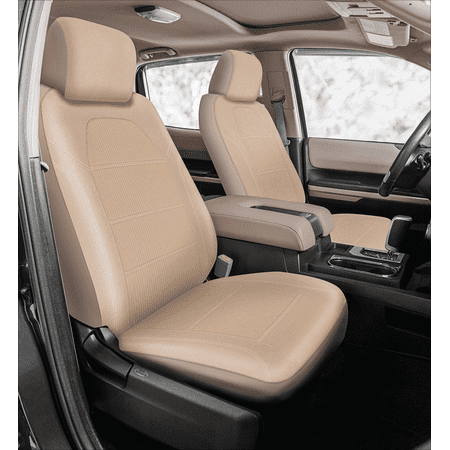 auto drive 2 piece truck seat cover santos, jacquard tan - universal fit, 2202sc305