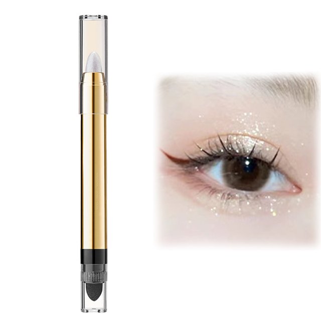 Barra de sombra de ojos individual en crema con barra de esponja para difuminar, maquillaje en barra de sombra de ojos, crayón en barra abrillantador de ojos resistente al agua y de larga duración