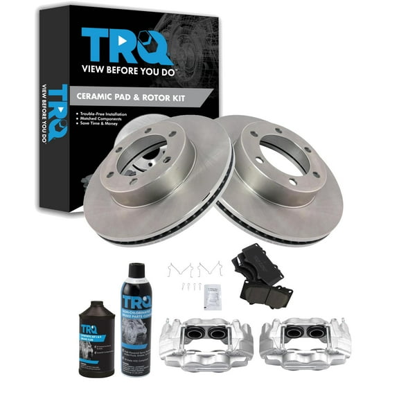 TRQ Front Brake Pad & Rotor Kit BKA45211 Fits Select 2001-2007 Toyota Sequoia , 2000-2006 Toyota Tundra