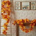 thumbnail image 2 of Artificial Maple Leaf Vine Garland, Realistic Fall Foliage Decoration with Autumn Colors, Seasonal Hanging Vine for Home Door and Wall Decor During Thanksgiving and Celebrations, 2 of 9
