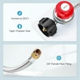 thumbnail image 5 of Kohree 8 Ft High Pressure Propane Hose with 20 PSI Regulator Stainless Steel Braided QCC-1 Type Connection for Turkey Fryer, Firepit, Newer U.S. 5-40lb Propane Gas Tanks, 96", 5 of 7
