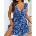 thumbnail image 3 of Conjunto de Bikini de Cintura Alta para Mujeres Sexy Flounce Suspenders Impresión sin Espalda Traje de Baño de Dos Piezas Bikini de Nylon con Almohadillas de Pecho, Bikini de Corte Alto para la Playa, 3 of 6