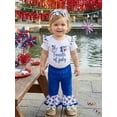 thumbnail image 4 of BemeyourBBs Newborn Baby Girl My First 4th of July Outfit Fourth of July Baby Girls Clothes Independent Day Patriot Clothes Short Sleeve Romper Flare Pants Set Headband Set Baby Girl Summer Outfit, 4 of 9