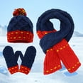 thumbnail image 3 of Winter Beanie Hat Scarf Gloves SetWinter Knitted Scarf And Mittens for Soft Yarn Textured Cold Weather Cozy Combo, 3 of 7
