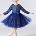 thumbnail image 7 of OGLCCG Girls Sequin Tulle Dress Long Sleeve Crew Neck Sparkly Princess Dress with Belted Formal Fancy Birthday Party Dresses 4-15 Years, 7 of 7