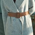 thumbnail image 2 of Women Wide Leather Belt Classic Solid Color Large Square Buckle Retro Cinch Belt High Waist Belt For Dress Overcoat, 2 of 6