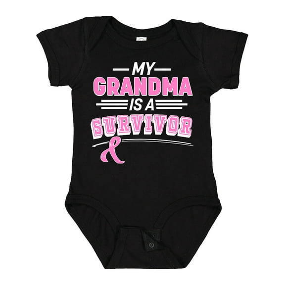Inktastic My Grandma is a Survivor Breast Cancer Awareness Boys or Girls Baby Bodysuit