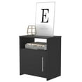 thumbnail image 2 of Bristol Modern Black Engineered Wood Nightstand with 1 Cabinet &amp; Shelf | 13.42"D x 19.88"W x 23.07"H | Steel Nickel-Plated Handles | Bedroom Furniture, 2 of 6