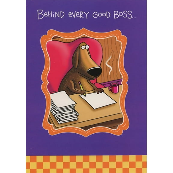 Designer Greetings Executive Dog at Desk Funny / Humorous Administrative Professionals Day Card