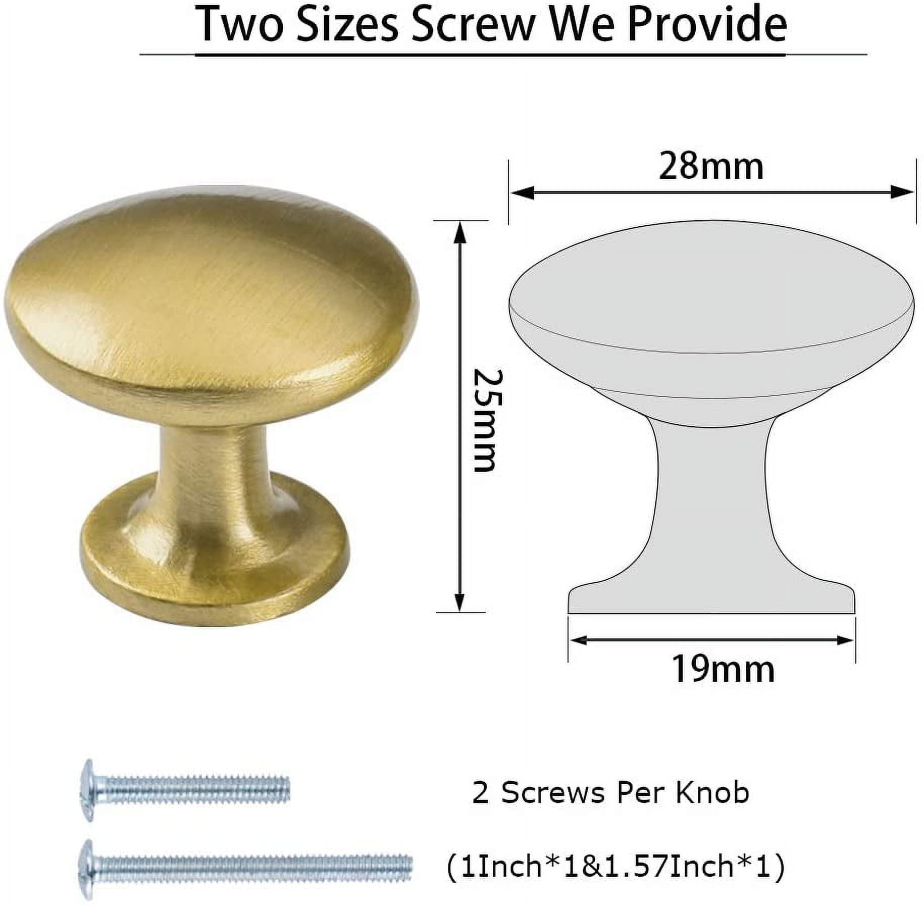 Goldenwarm 15 Pack Round Gold Cabinet Knobs Satin Brushed Brass Drawer Knobs for Kitchen Hardware