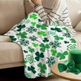 thumbnail image 5 of St. Patrick''s Day Throw Blanket Green Clover Shamrock Throw Blankets Lightweight Cozy Flannel Blanket for Bedroom Living Rooms Couch Sofa Bed Home Decor 40x50 Inch, 5 of 6