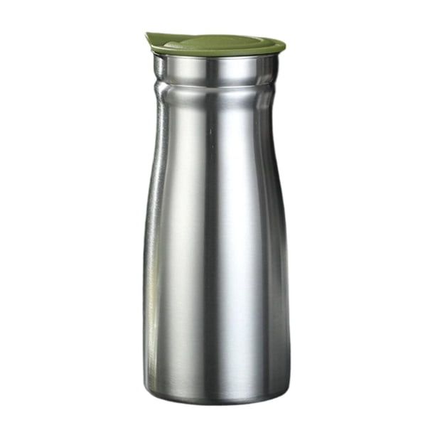 Jarra de café moderna de acero inoxidable con aislamiento al vacío y envase grueso a prueba de fugas. Verde sin asa