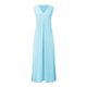 thumbnail image 5 of Vestido largo sin mangas con cuello en V para mujer: color liso, estilo boho, abertura delantera, mezcla de poliéster y spandex, largo hasta el tobillo, para verano, 5 of 8