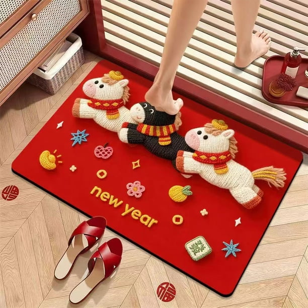 Alfombra de baño antideslizante y absorbente | Alfombra de PVC de secado rápido con bonitos diseños | Lavable a máquina, antideslizante, para baño, dormitorio, entrada y pasillo, 60 x 40 cm