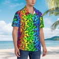 thumbnail image 6 of Uemuo Multicolored Butterflies Printed Regular Fit Short Sleeve Casual Hawaiian Shirt for Men,Aloha shirt,Tropical shirt,Floral print shirt,Vacation Beach shirt-Medium, 6 of 9