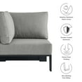 thumbnail image 6 of Modular Lounge Corner Chair, Grey Gray, Aluminum Metal, Outdoor Patio Balcony Cafe Bistro Garden Hospitality Restaurant, Modern Contemporary HB36555, 6 of 8