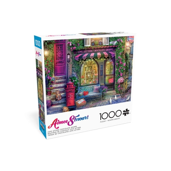 Buffalo Games Love Letters Cholocate Shoppe 1000-Piece 26.75 x 19.75-Inch Interlocking Jigsaw Puzzle for Adults Ages 14 
