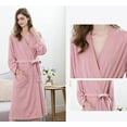 thumbnail image 3 of CoCopeaunts Women's Bathrobe Casual Nightgown Loose Loungewear Long Sleeve Warm Pajamas Spa Robe with Front Pockets, 3 of 7