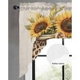 thumbnail image 3 of Leopard Sunflowers Kitchen Swag Valances for Windows, Vintage Glass Bottle Bow Swag Valances Curtains for Living Room, Rod Pocket Window Treatments for Bathroom, Bedroom, Cafe, 56"x36", 3 of 6