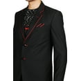 thumbnail image 3 of Blazer Noir Tendance Style Col Cranté pour Hommes. Ce Produit Est Fait sur Commande., 3 of 3