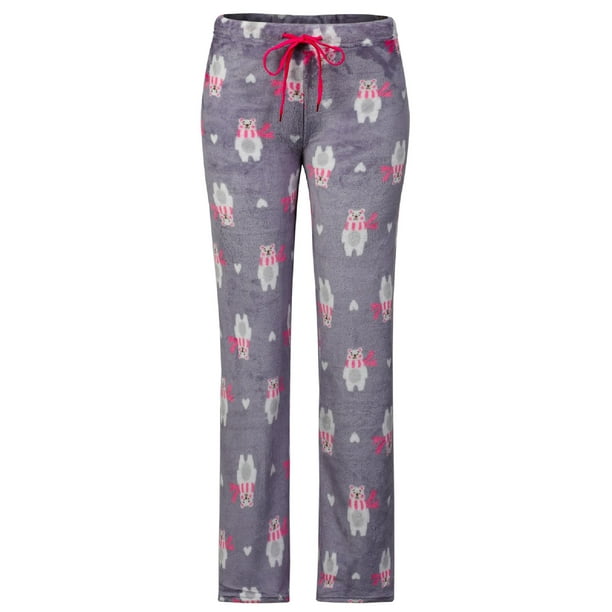 Made by Olivia - Made by Olivia Women's Ultra Soft Plush Fleece Printed Pajama Bottom Pants
