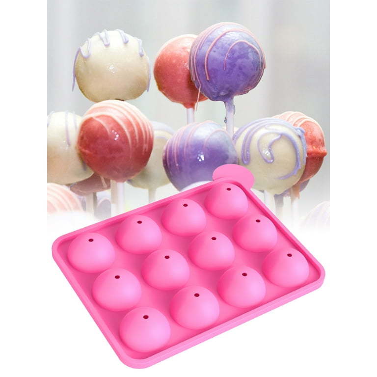 Kucoele Cake Pop Maker Set, 12 Cavity Silicone Cake Pop Mold with15 Hole  Clear Acrylic Lollipop Display Stand Holder, Sticks Treats Bags and Twist