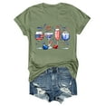 thumbnail image 4 of Women's Short Sleeve T-shirt Women'S Vintage Wash Patriotic Tee - Distressed Independence Day Graphic Casual Shirt,Green Women's Short sleeve T-shirt XL, 4 of 4