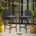 thumbnail image 6 of AVAWING Outdoor Wicker Rattan Bar Stools Set of 2 with Cushion for Lawn, Black, 6 of 7