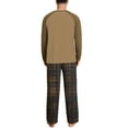 thumbnail image 7 of purcolt Mens Pajamas Set Color Block T-Shirt Comfy Pj Sets Long Sleeve 2-Piece Lounge Set Nightwear Plaid Sleepwear with Pockets, 7 of 7