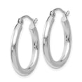 thumbnail image 2 of 14K White Gold Polished 2.5mm Tube Hoop Earrings, 2 of 3