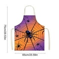 thumbnail image 3 of Spooky Print Kitchen Apron - Adjustable Halloween Cooking Apron Full Coverage Protective Smock Craft Painting Baking Bib(Black Purple), 3 of 6