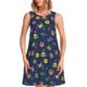 thumbnail image 1 of Balery Mardi Gras Carnival Vestidos de verano para mujer con estampado: vestido holgado sin mangas, vestido playero informal y cómodo para días calurosos., 1 of 7