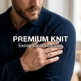 thumbnail image 4 of Smawell Men's Polo Sweater, Long Sleeve Knit Pullover with Ribbed Cuffs for Business Casual Wear, Navy Blue, 4 of 7