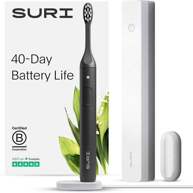 Cepillo de dientes eléctrico SURI Sustainable con funda de limpieza UV