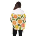 thumbnail image 4 of FORMRS Womens Scarf Winter Soft Long Big Warm Shawls Wrap Tassel Scarves, Beige Citrus Leaves, 4 of 9