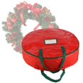 thumbnail image 5 of Bolsa De Almacenamiento Para Coronas – Organizador De 24 Pulgadas Para Coronas Y Guirnaldas Navideñas Artificiales – Bolsa Temática Navideña Con Asas Verdes De Tiny Tim Totes (Rojo), 5 of 5